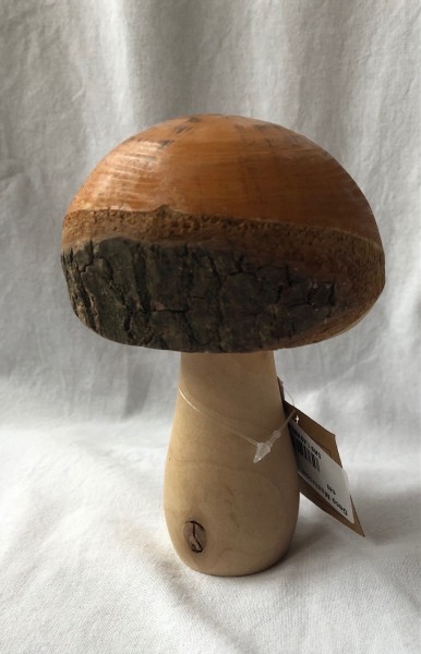Pilz Deko Holz Natur D: 7 cm Mushroom Frühjahr