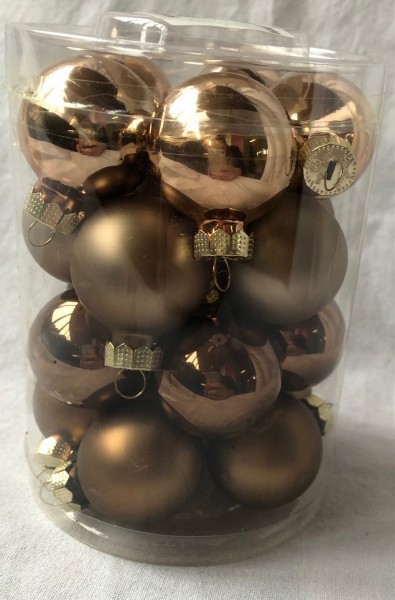 20 Stk. Kugeln Weihnachten Christbaum Gold Elegant Lounge 3 cm Baumschmuck