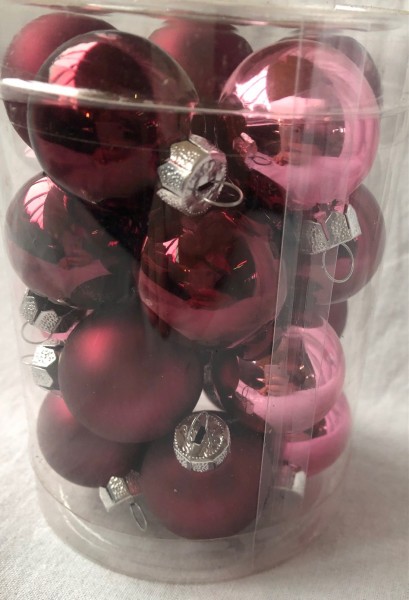 20 Stk. Kugeln Weihnachten Christbaum Berry Kiss Beere 3 cm Baumschmuck