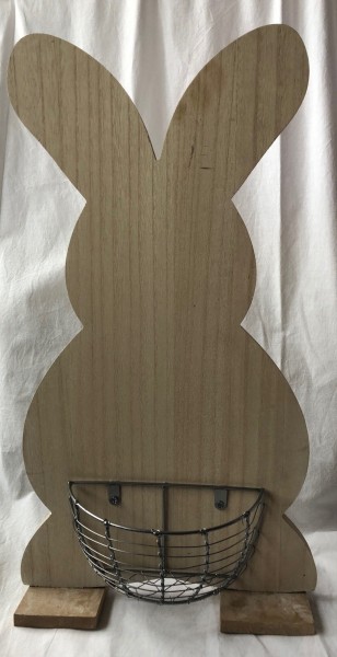 Hase Aufsteller Korb Haustüre Holz H: 55 cm Ostern Frühjahr