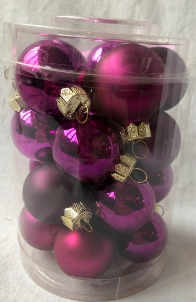 20 Stk. Kugeln Weihnachten Christbaum Purple Deluxe Lila 3 cm Baumschmuck