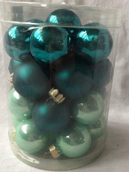 20 Stk. Kugeln Weihnachten Christbaum Türkis Emerald Green 3 cm Baumschmuck