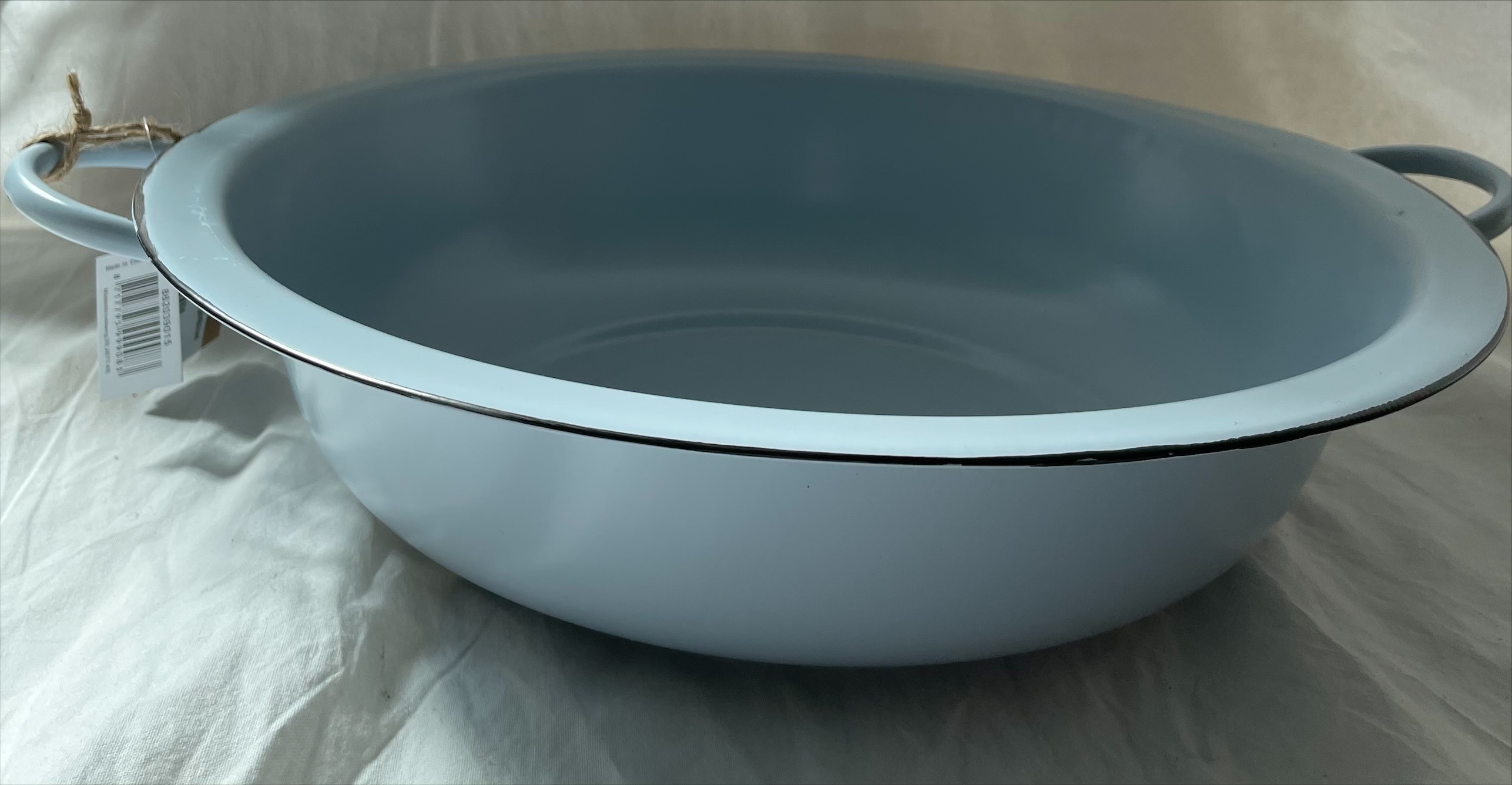 Schüssel Waschschüssel Pflanzschüssel Shabby Emaille Blech hellblau